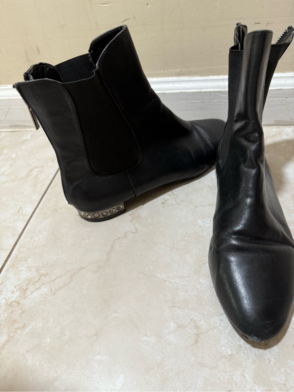 Modern Vice Black Pointed Leather Ankle Booties